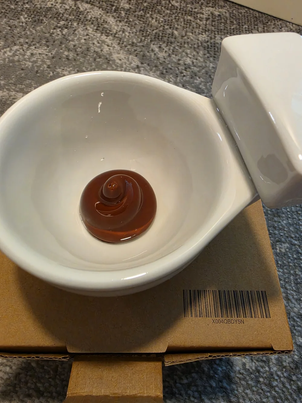 White Ceramic Novelty Toilet Mug with Lid